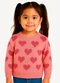 Anadoda - Sueter Infantil Coraçoes Rosa - variação: Rosa