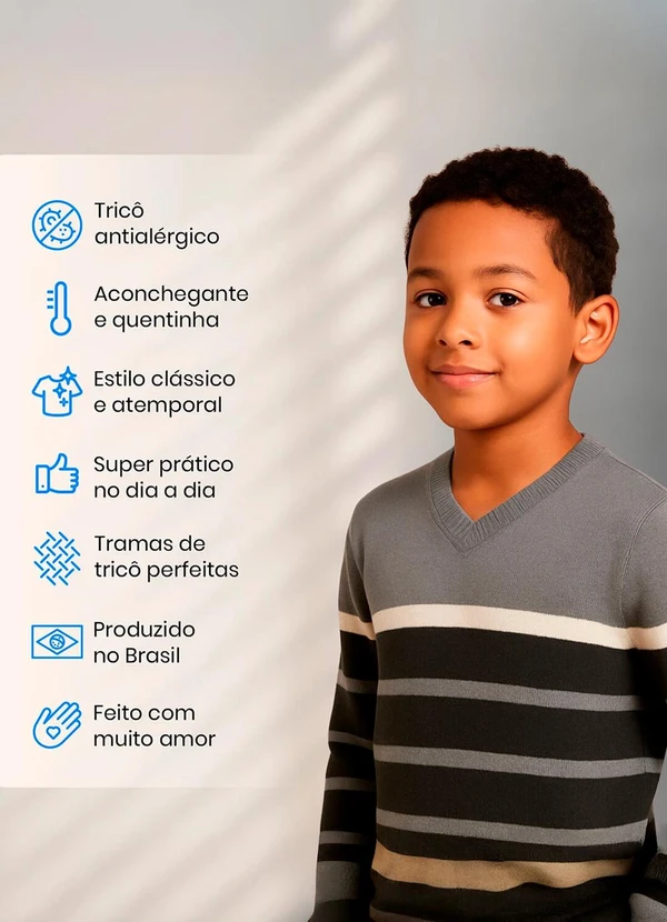 Doce Tom - Suéter em Tricô Listrado Gola V Verde 4