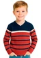 Anadoda - Sueter Infantil Decotete V Vermelho - variação: Vermelho