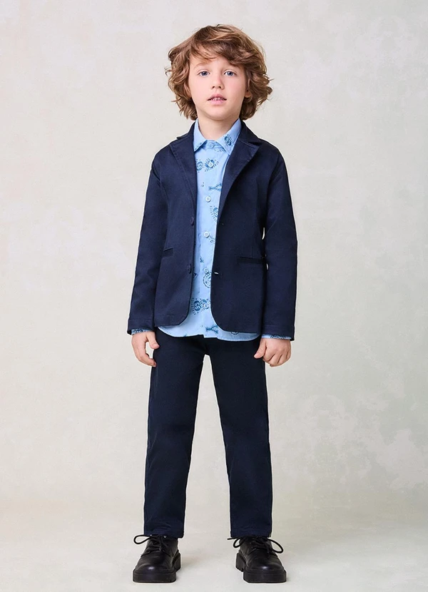 Youccie - Blazer de Alfaiataria Marinho Marinho 3