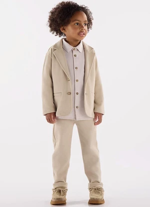 Up Baby - Blazer em Malha Alfaiataria Cinza - UP BABY
