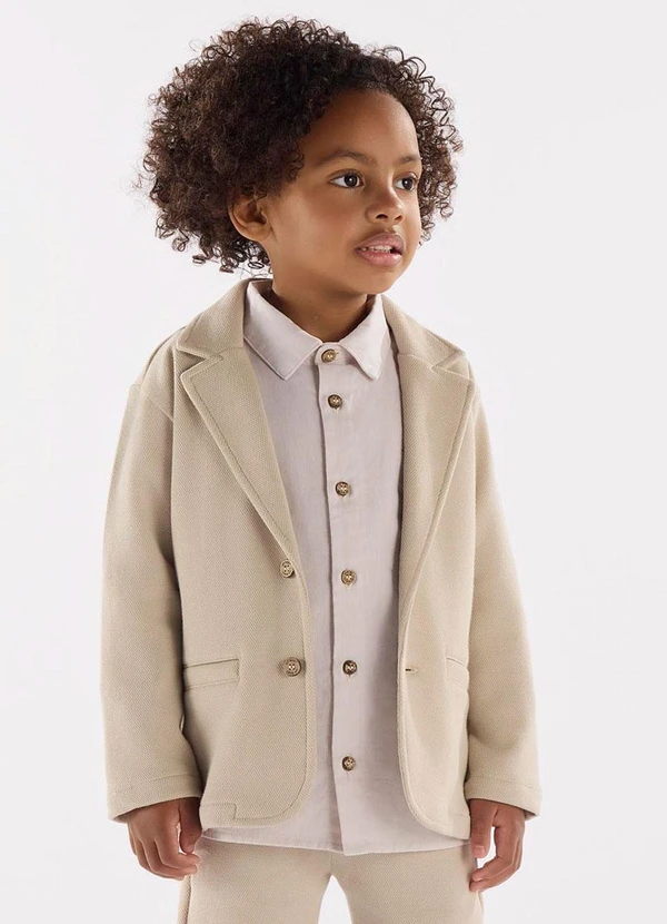 Up Baby - Blazer em Malha Alfaiataria Cinza