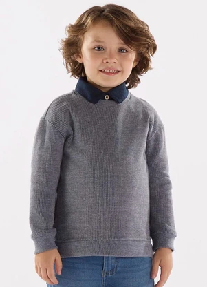 Up Baby - Blusão Aveludado Menino Azul - UP BABY