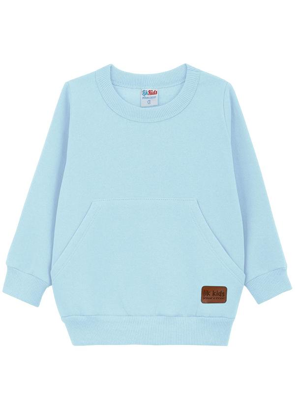 Lik Kids - Blusão Avulso em Moletom 2 Cabos Azul