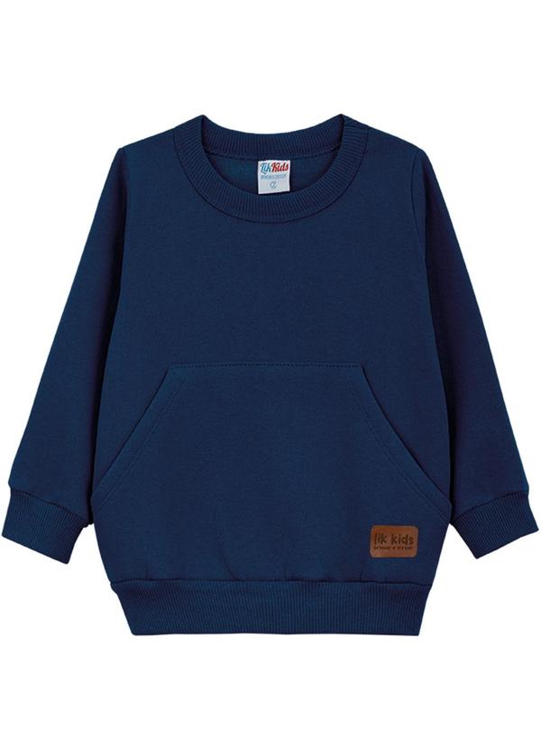 Lik Kids - Blusão Avulso em Moletom 2 Cabos Azul