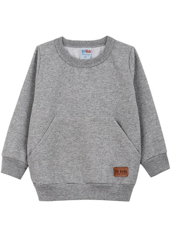 Lik Kids - Blusão Avulso em Moletom 2 Cabos Cinza