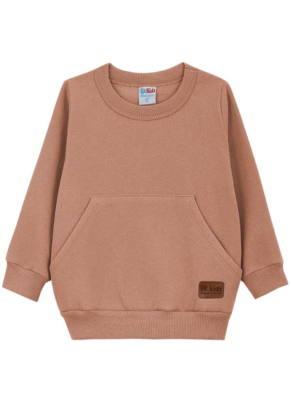 Lik Kids - Blusão Avulso em Moletom 2 Cabos Laranja