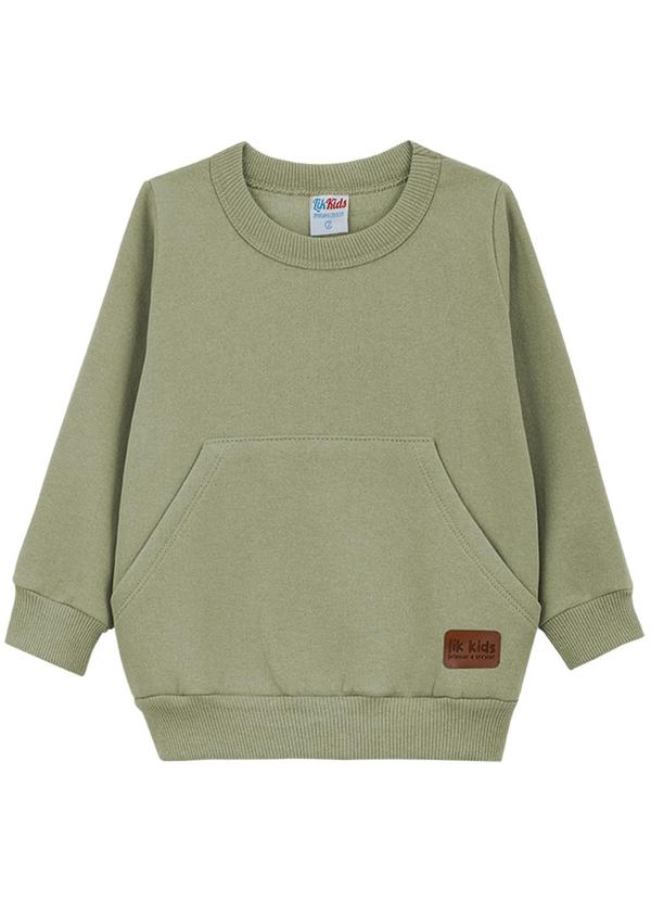 Lik Kids - Blusão Avulso em Moletom 2 Cabos Verde