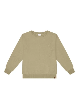 Alakazoo - Blusão Básico de Tricô Unissex com Bordado Bege - ALAKAZOO