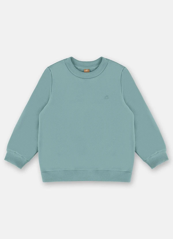 Up Baby - Blusão Básico em Moletom Menino Azul