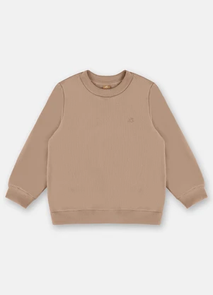 Up Baby - Blusão Básico em Moletom Menino Marrom - UP BABY