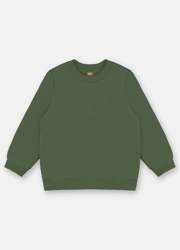 Up Baby - Blusão Básico em Moletom Menino Verde