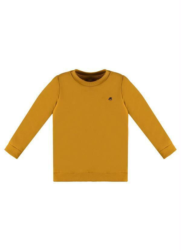 Up Baby - Blusão Básico Menino Manga Longa Amarelo