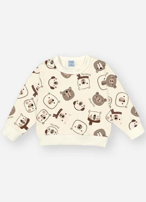 Abrange - Blusão Bebê Menino Ursinhos Bege - ABRANGE