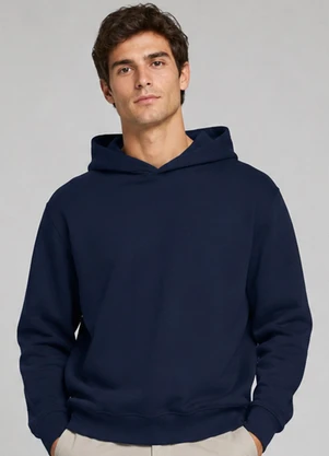 Select - Blusão com Capuz em Moletom Masculino Azul - SELECT