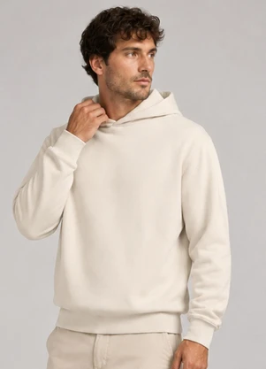 Select - Blusão com Capuz em Moletom Masculino Bege - SELECT