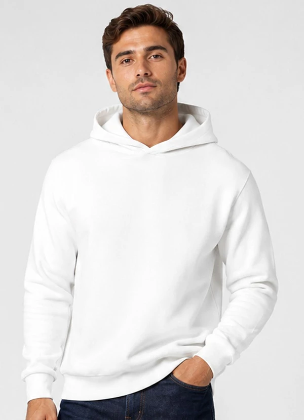 Select - Blusão com Capuz em Moletom Masculino Branco