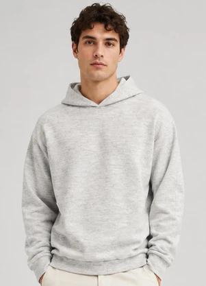 Select - Blusão com Capuz em Moletom Masculino Cinza - SELECT