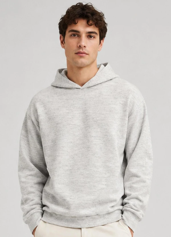 Select - Blusão com Capuz em Moletom Masculino Cinza