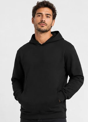 Select - Blusão com Capuz em Moletom Masculino Preto - SELECT