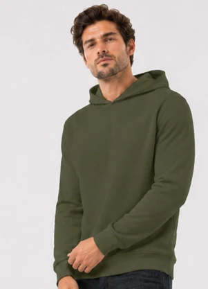 Select - Blusão com Capuz em Moletom Masculino Verde - SELECT