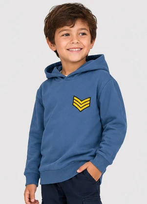 Secret Glam - Blusão com Capuz Masculino Infantil Azul - SECRET GLAM