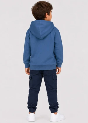 Secret Glam - Blusão com Capuz Masculino Infantil Azul - SECRET GLAM