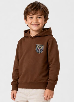 Select - Blusão com Capuz Masculino Infantil Marrom - SELECT