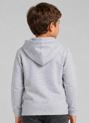 Select - Blusão com Capuz Mol. Penteado Masculino Cinza - SELECT