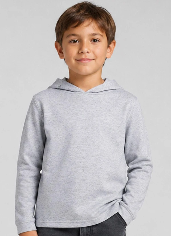 Select - Blusão com Capuz Mol. Penteado Masculino Cinza