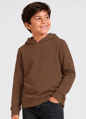 Select - Blusão com Capuz Mol. Penteado Masculino Marrom - SELECT