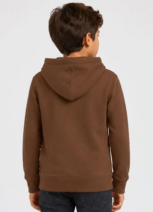 Select - Blusão com Capuz Mol. Penteado Masculino Marrom - SELECT
