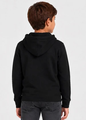 Select - Blusão com Capuz Mol. Penteado Masculino Preto - SELECT
