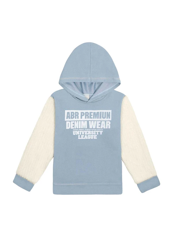Abrange - Blusão com Pelo Jeans Claro Azul