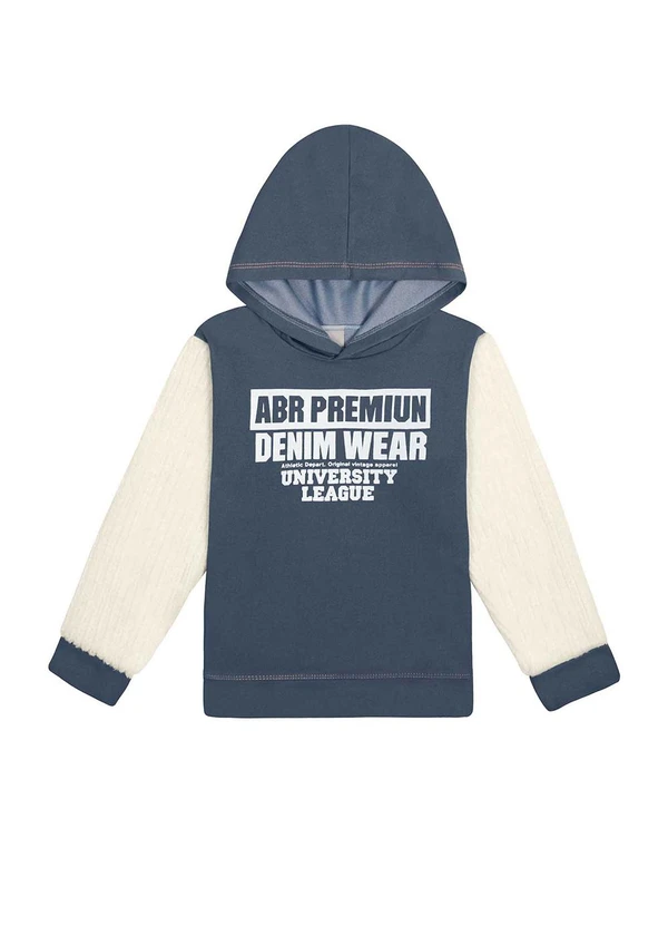 Abrange - Blusão com Pelo Jeans Escuro Azul