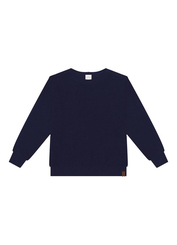 Alakazoo - Blusão de Tricô Menino com Gola Redonda Azul 3