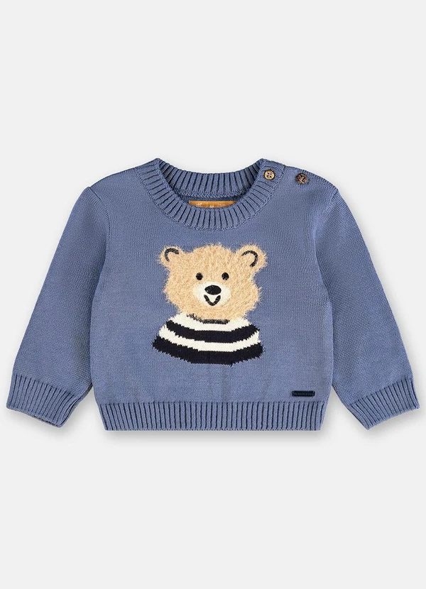 Up Baby - Blusão de Tricot para Bebê Menino Azul 3