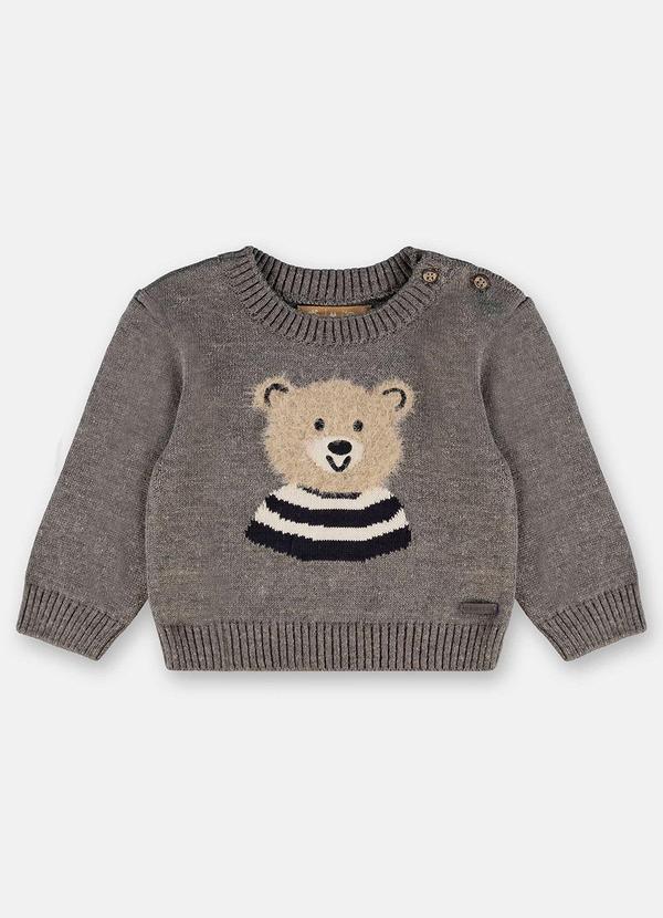 Up Baby - Blusão de Tricot para Bebê Menino Cinza