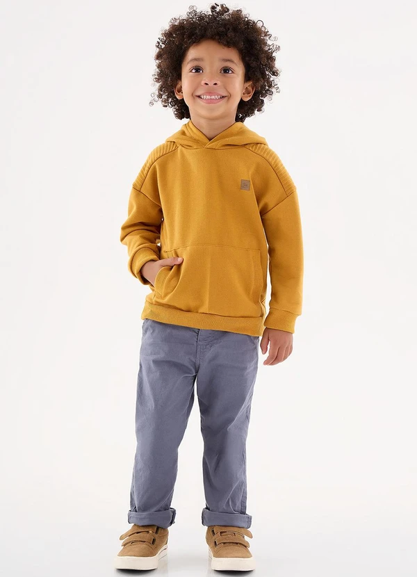 Up Baby - Blusão em Moletom Infantil Menino Amarelo 2