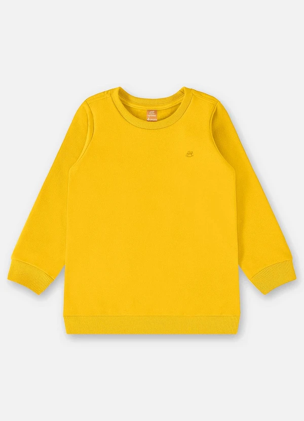Up Baby - Blusão em Moletom Infantil Menino Amarelo 1