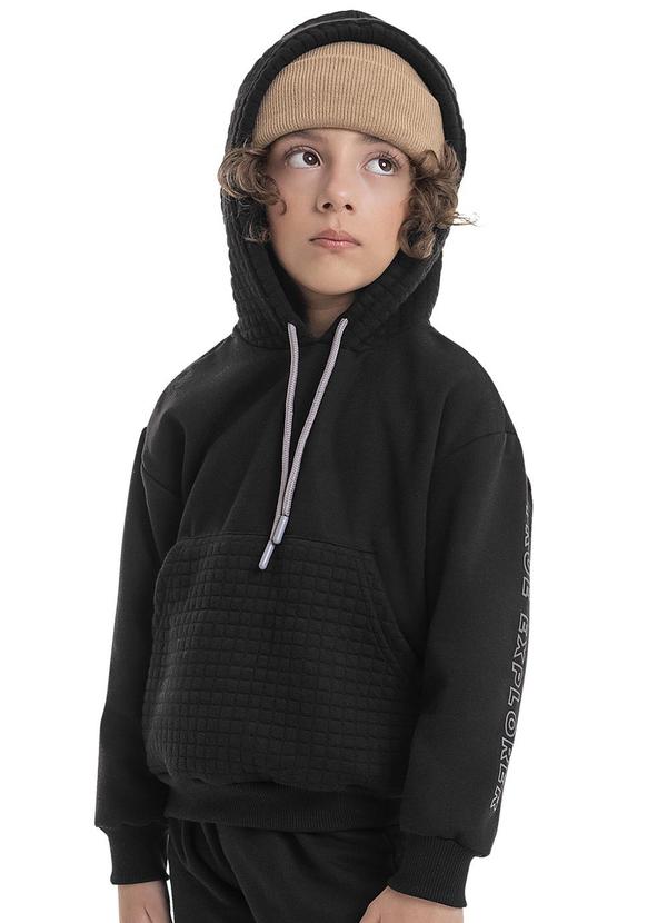 Quimby - Blusão em Moletom Infantil Menino Preto