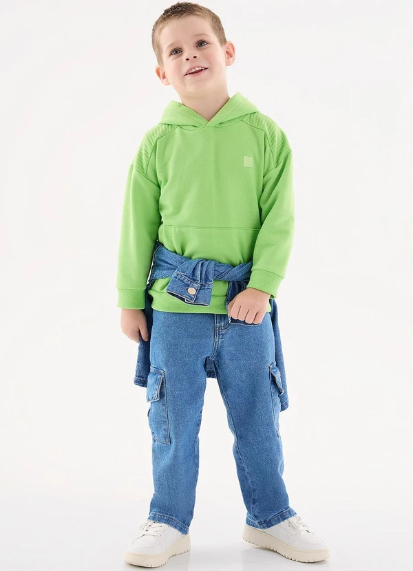 Up Baby - Blusão em Moletom Infantil Menino Verde 3