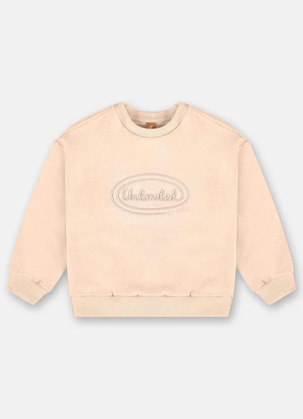 Up Baby - Blusão em Moletom Linho Bege 3