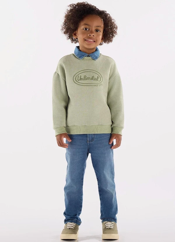 Up Baby - Blusão em Moletom Linho Verde 2