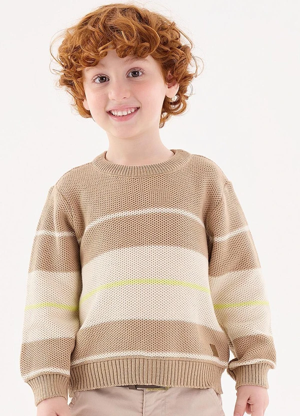 Up Baby - Blusão em Tricô Infantil Menino Off White