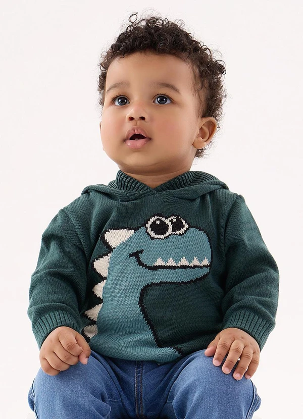 Up Baby Blusão em Tricô para Bebê Menino Verde
