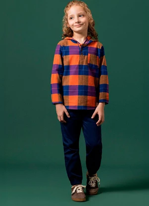 Bugbee - Blusão Infantil em Flanela Azul - BUGBEE