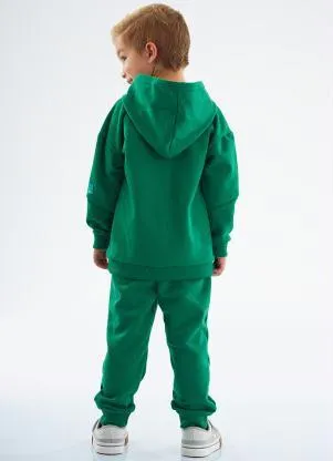 Up Baby - Blusão Infantil em Moletom e Gorgurão Verde - UP BABY
