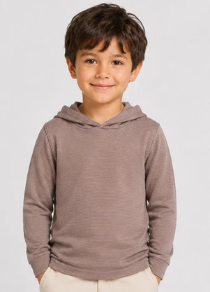 Select - Blusão Infantil em Moletom Peluciado Marrom - SELECT