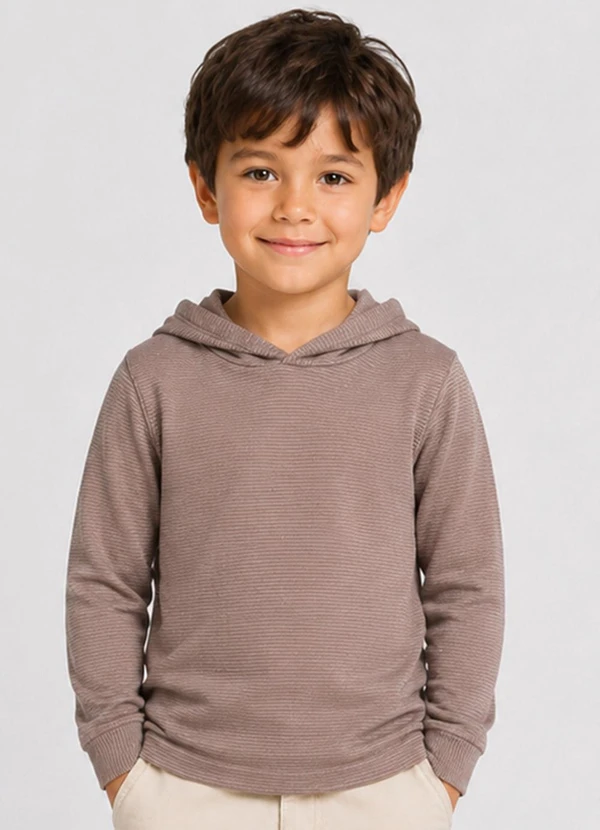 Select - Blusão Infantil em Moletom Peluciado Marrom